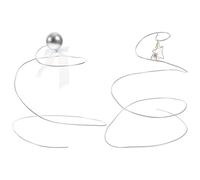 OSALADI 2pcs Silver Wire Spiral Wishing Tree Cake Toppers with Crystal Star and Silver Ball, Creative Wedding Cake Decoration DIY Baking Ornament for Party Celebration