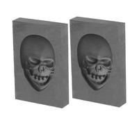 OSALADI 2pcs Skull Head Graphite Casting Mold High Density Ingot for Gold Silver Copper Melting Heat Metal Refining Mold with Easy Demolding and Precision Craftsmanship for Jewelry and