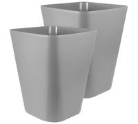 OSALADI 2Pcs Small Square Trash Can Gray, Wastebasket for Bathroom and Office, Household Rubbish Bin with Open Top for Living Room and Dining Room Use
