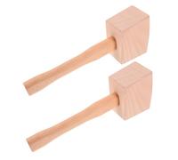 OSALADI 2pcs Solid Beech Wood Mallet Wooden Hammer Hand Tool for Woodworking Carpentry and Ice Crushing Smooth Polished Finish Multifunctional Carpenter Hammer for Home Bartending and DIY