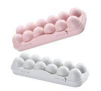 OSALADI 2pcs Stackable Egg Container Holders for Refrigerator Capacity with Lids Non-slip Plastic Storage Box for Kitchen Egg Organization and Freshness Preservation