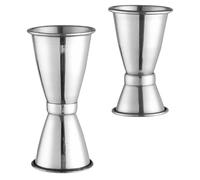 OSALADI 2Pcs Stainless Steel Double-Ended Bar Jigger Measuring Cups Set, 1Oz 1.5Oz Ounce Cocktail Measurer for Bartending and Home Bar Use
