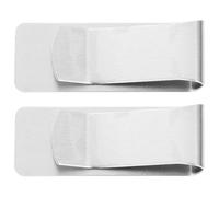OSALADI 2pcs Stainless Steel Money Clips Portable Sturdy Silver Fixing Clips for Office Use Practical Bill Holder