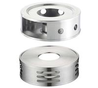 OSALADI 2pcs Stainless Steel Tealight Teapot Warmers with Separate Candle Holders, Easy to Clean Tea Accessories for Dessert Shop and Tea House Use