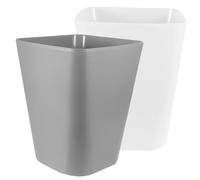 OSALADI 2Pcs Trash Can Simple Plastic Garbage Bin for Home and Office Versatile Wastebasket for Kitchen Bathroom Living Room and More Easy to Use and Bag Fixing Design