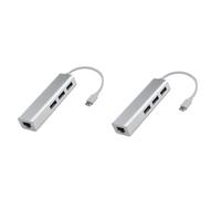 OSALADI 2pcs Type-c to Ethernet Adapter Usb Hub High-speed Lan Port Converter for Laptops and Computers Compatible and Usb Devices White
