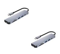 OSALADI 2pcs Type c Usb Hub Ports for Laptop Phone Tablet Adapter Pd Fast Charging Design Lightweight and Portable for Easy Carrying