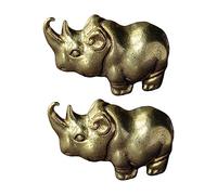 OSALADI 2Pcs Unique Brass Rhinoceros Keychain Pendant for DIY Craft Projects Eye Catching Home Decor and Key Adornment for Friends and Family