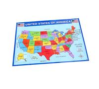 OSALADI 2Pcs Usa Geography Map Poster Educational Wall Art for Classrooms Bedrooms Wear Resistant Brightly Colored for Engaging Students Enhancing Learning Environment