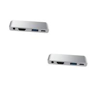 OSALADI 2pcs USB C Hub Adapter Pd Charging and USB Support Featuring Headphone Jack for Laptop Use