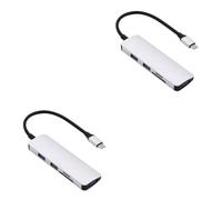 OSALADI 2pcs Usb c to Usb Hub Adapter Ports Card Reader Type Ethernet Portable for Laptop