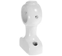 OSALADI 2pcs White Wooden Curtain Rod Brackets with Mounting Support and Fixed Base for Window Drapery Rods, Middle Support Curtain Pole Holders Suitable for Home Window Treatment