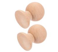 OSALADI 2pcs Wood Finial Ornaments Natural Hardwood Ball Finials with Smooth Polished Texture Decorative Bed Post and Staircase Topper Easy Mounting for Fence and Furniture Craft
