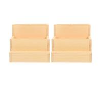 OSALADI 2Pcs Wood Manicure Tool Storage Box with Double-Layer Nail Drill Bits Holder, Small Size Nail Accessories Organizer for Salon and Home Use