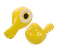 OSALADI 2Pcs Yellow Ceramic Bird Figurines 5"X3"X2.5" - Tiny Porcelain Figurines Miniature Bird Decorative Statues for Home Living Room Office Modern Nordic Style