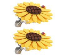 OSALADI 2pcs Yellow Sunflower Curtain Tiebacks Clip Set Flower-shaped Curtain Binding Clips for Drapes Decorative for Home Window Treatment