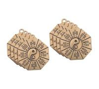 OSALADI 2sets 4pcs Brass Eight Diagram Keychain Pendant Chinese Style Hanging Decor for Necklace Earring Bracelet DIY Crafts Charm for Handicraft Works 4pcs*2