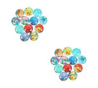 OSALADI 2sets Glass Flower Patches for DIY Jewelry Making Unique Gemstone Accessories for Necklaces Earrings Cufflinks Rings for Art Crafts and Home Decor 12pcs*2