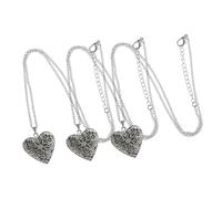 OSALADI 2sets Luminous Heart Shape Pendant Holder for Essential Oils Openable Hollow Out Case DIY Necklace Accessories Mixed Color Charming Design for Special Occasions 3pcs*2