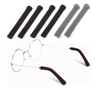 OSALADI 3 Pairs Knitted Eyeglasses Ear Grippers Nonslip Soft Cushioned Sleeves for Glasses Arms Comfortable Fit Retainers Black Grey Coffee Slip Behind Ear Holders for Sunglasses and