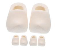 OSALADI 3 Pairs Miniature Wooden Shoes Doll House Decor Unfinished Smooth Surface Sturdy Wood Craft Accessories Dutch Clogs for DIY Dollhouse Furniture