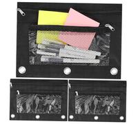 OSALADI 3-Piece Mesh Pencil Pouch Set Oxford Fabric B5 Pencil Bags with Zipper for Office School and Makeup Storage
