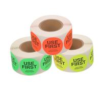 OSALADI 3 Rolls Round Sticky Labels Food Storage Label for Pantry Inventory Stickers Day Dots Self-Adhesive Sticker for Use Restaurant