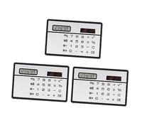 OSALADI 3 Sets Solar Powered Touch Screen Calculator Set Ultra Thin Lightweight Pocket Calculators for School and Office Mini Portable Compact Design Material with Display Random Color