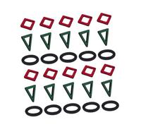 OSALADI 30Pcs DIY Wooden Earring Pendants Bright Colored Designs Dark Green Triangle Red Square Black Oval for Women Party Costume Decoration and Crafting