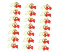 OSALADI 30pcs Red Cherry Charms for DIY Jewelry Making Fade-resistant Fruit Pendants for Necklace Bracelet Earrings Phone Bag Decoration Symbolizing Fortune and Luck Creative Craft