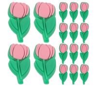 OSALADI 30Pcs Tulip-Shaped PVC Pencil Clips, Small Colorful Flower Pen Huggers for School Reward Decorations and Classroom Pen Topper Charms