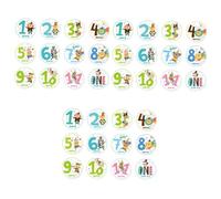 OSALADI 36 Pcs Monthly Milestone Stickers Set Baby Milestone Stickers Adorable Animal Theme Pastes for Baby 12 Months