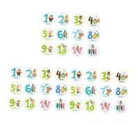 OSALADI 36pcs Stickers Set Adorable Animal Monthly Stickers for Newborn Growth Tracking Creative Photo Props for Boy Girl Reusable and Non-damaging Design