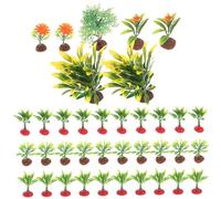 OSALADI 37Pcs Miniature Tree Ornaments DIY Model for Sand Table Scenery Landscape Decoration Lifelike Tiny Tree Figurines for Micro Garden Craft Reusable Artificial Plant Models with Mixed