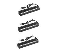 OSALADI 3pcs 7-port Usb 2.0 Multi Charger Hub On/off Usb c Adapter for Laptop Pc High-speed Data Transfer