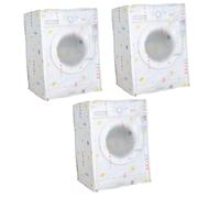 OSALADI 3pcs Automatic Peva Washing Machine Cover Dustproof Protector Geometric Design for Home Use Stylish and Functional