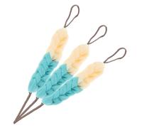 OSALADI 3pcs Braided Bath Loofah with Rope Handles, Exfoliating Mesh Shower Sponge Body Scrubber, Back Scrubber Mesh Towel for Adults and Students, Light Beige and Blue, 70g Each