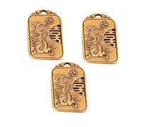OSALADI 3pcs Brass Dragon Double Happiness Keychain Pendants Small Lightweight Decorative Ornaments for Home and Gift with Fine Handcrafted Relief Design