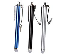 OSALADI 3pcs Capacitive Pen Conductive Cloth Tips for Tablets and Laptops Lightweight Stylus for Handwriting Drawing and Note-taking Black Silver