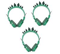 OSALADI 3pcs Children Headset with Mic Boys and Girls Headphones Soft Earmuffs Dinosaur Shape Headphones Perfect Present for Boys Girls