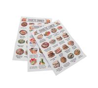 OSALADI 3pcs Diabetic Diet Chart Meal Planner for Balanced Nutritionist-designed Healthy Food List Poster for Breakfast Lunch Dinner Pre-diabetes Meal Guide with Low Sugar Recipes
