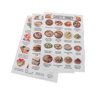 OSALADI 3pcs Diabetic Food List and Meal Planner Poster Low Diet Grocery Guide with Blood Sugar-friendly Ingredients Comprehensive Chart for Diabetes Management and Healthy Meal Planning