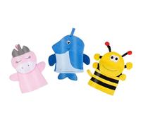 OSALADI 3pcs Exfoliating Bath Gloves Shower Mitts with Cute Bee, Penguin, Unicorn Designs Dual-Sided Back Scrubber for Gentle Body Wash and Bathing