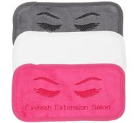 OSALADI 3pcs Eyelash Extension Forehead Pads Set - Reusable Lash Extension Accessories with Deep Pink, White, and Grey Soft Cotton Pads for Professional Grafting and Beauty Salon Use