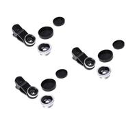 OSALADI 3pcs Fisheye Wide Angle Macro Lens for Smartphones Clip Professional Camera Silver Compatible and More