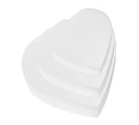 OSALADI 3pcs Foam Cake Dummies Heart Shaped Lightweight White High-density Polystyrene Foam for Cake Decorating Practice Romantic Heart Design for Bridal Showers and Birthday Parties