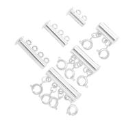 OSALADI 3pcs Jewelry Buckles Necklace Bracelet Connection Clasps Silver Double Triple Quadruple Row DIY Craft Findings Smooth Surface