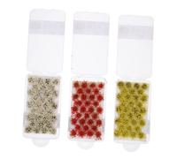 OSALADI 3pcs Miniature Artificial Flower Cluster Decor DIY Table Ornament Romantic Faux Flower Arrangement for Home Weddings Valentine Day Easy Care No Watering Required