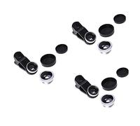 OSALADI 3pcs Phone Camera Lens Kit Wide Angle Fisheye Macro Clip Lens for Smartphones Professional Photography Accessory Silver