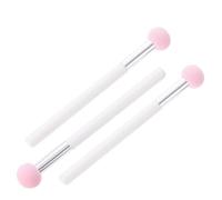 OSALADI 3Pcs Pink Makeup Sponges with White Handle, Nbr Latex Cosmetic Puff for Dry and Wet Use, Mushroom Head Foundation Blenders for Concealer and Powder Application, Women’S Beauty